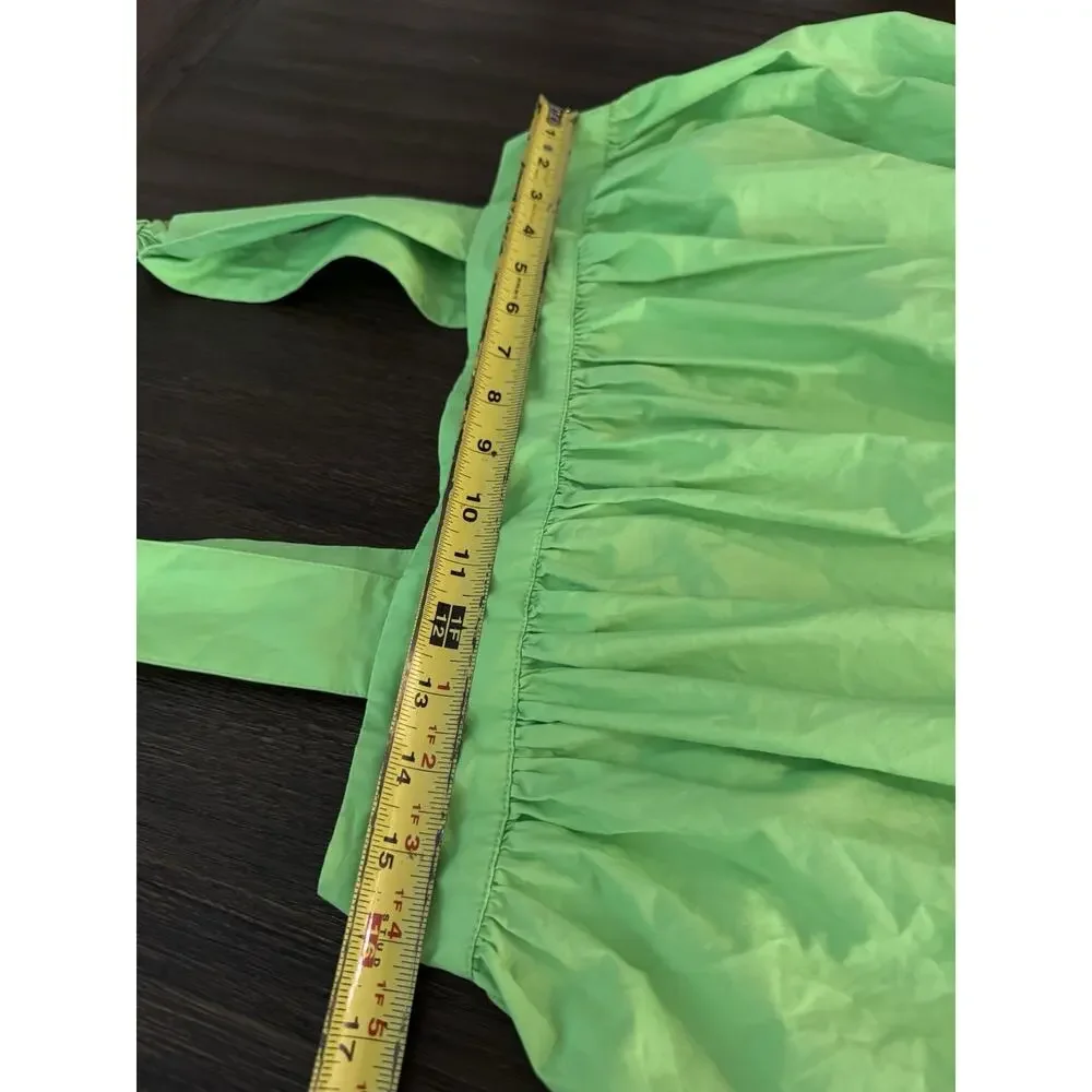 Christopher John Rogers Dress Womens Small Green Strap Tie Midi Babydoll A-Line - Picture 16 of 16